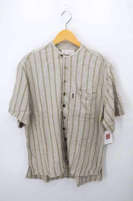 USED古着（ユーズドフルギ） OLD リネンノーカラーシャツ メンズ トップス