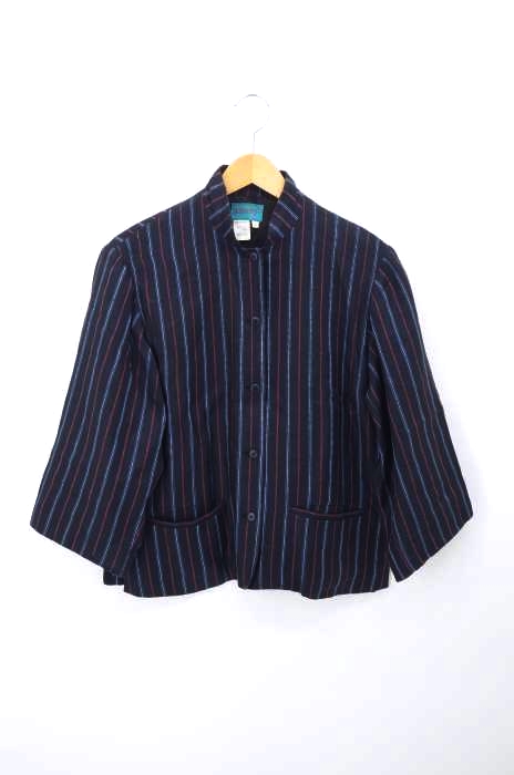 KENZO PARIS（ケンゾーパリス） 90S スタンドカラーストライプリネンジャケット レディース アウター