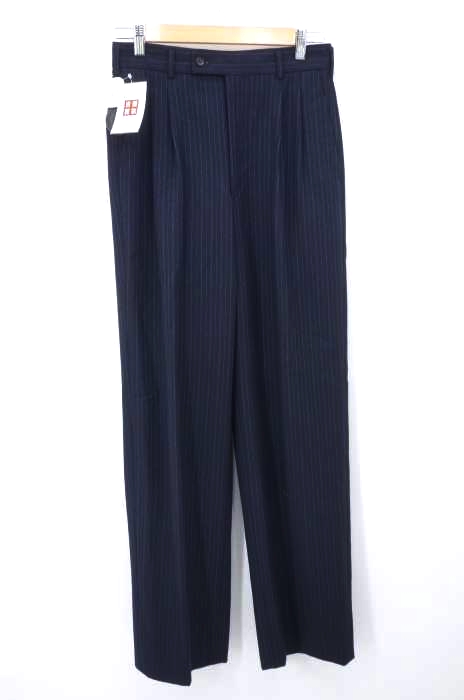 COMME des GARCONS HOMME（コムデギャルソンオム） 80S デカオム ストライプ柄2タックワイドスラックスパンツ メンズ パンツ