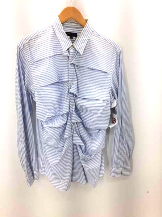 COMME des GARCONS HOMME PLUS（コムデギャルソンオムプリュス） AD2018 ボーダー横タックロングスリーブシャツ メンズ トップス
