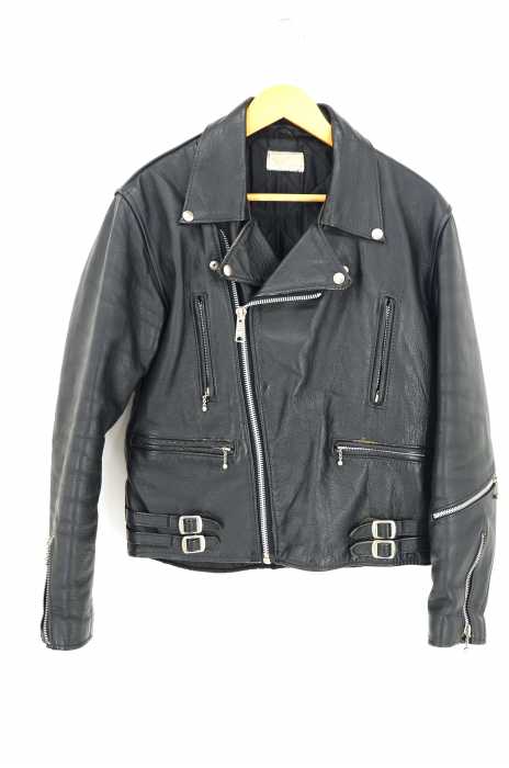 USED （ブランド不明） イングランド製 YKKジップ ライダースジャケット メンズ アウター