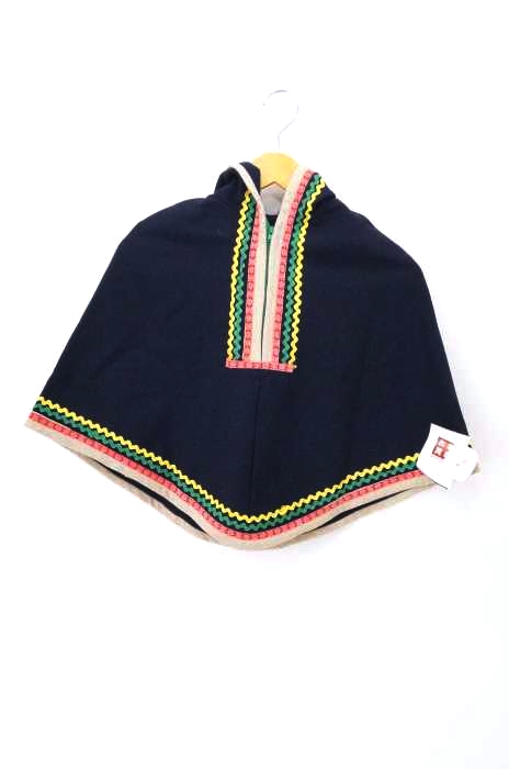 USED古着(ユーズドフルギ) 民族柄 刺繍 ジップアップポンチョ レディース トップス