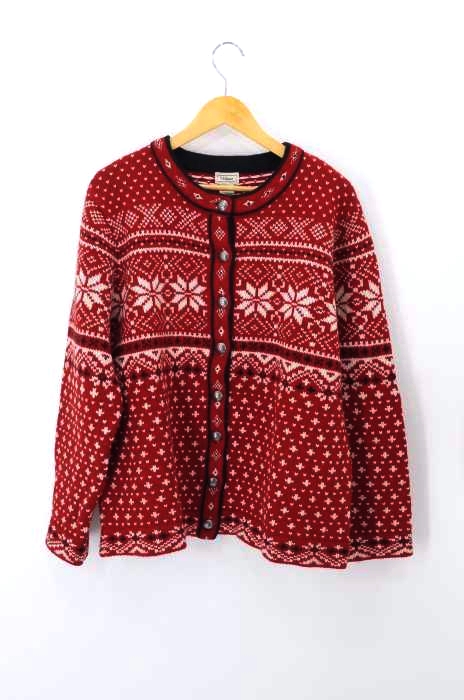 L.L.Bean(エルエルビーン) 90S コンチョボタンノルディックチルデンニットカーディガン レディース トップス