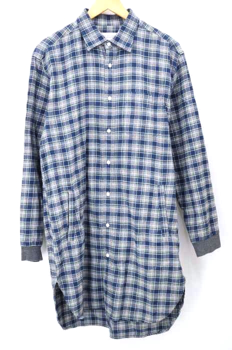 KIM JONES（） バックロゴプリントロングチェックシャツ メンズ トップス