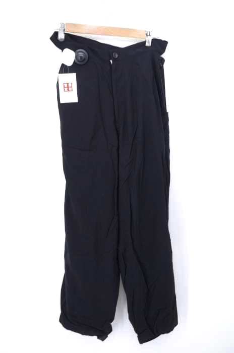 Yohji Yamamoto（ヨウジヤマモト） サイドベルト レーヨンキュプラワイドパンツ レディース パンツ
