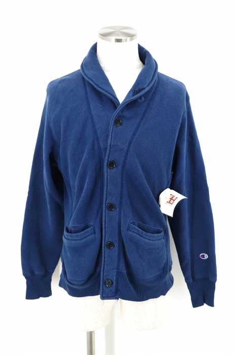 Champion (チャンピオン) 単色タグ REVERSE WEAVE エルボーパッチショールカラースウェットブルゾン メンズ アウター