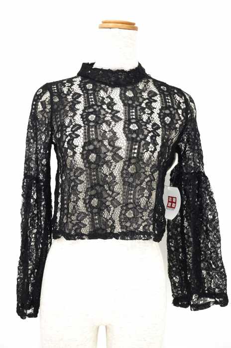 USED （ブランド不明） ボトルネックレースカットソー レディース トップス