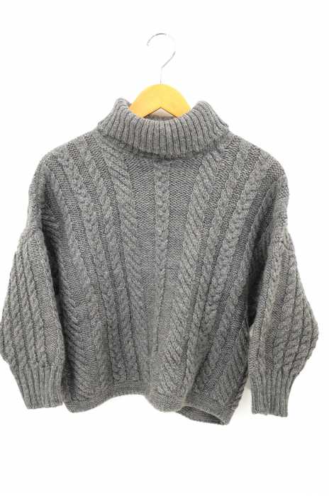 ガンジーウーレンズ タートルネック ケーブルニット 38 ネイビー 4カラー ファッション ガンジーウーレンズ タートルネック ケーブル