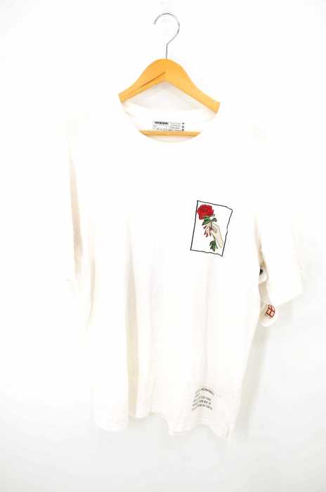 LEGENDA （レジェンダ） FLAME HAND WRITE ROSE刺繍クルーネックTシャツ メンズ トップス