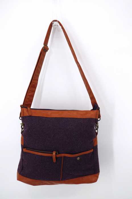 新品 パシフィックステート ハリスツイード サコッシュ グレー 黒 【K20311】 PACIFIC STATE Harris Tweed ショルダーバッグ 秋冬 メンズ 新品 パシフィックステート ハリスツイード サコッシュ グレー 黒