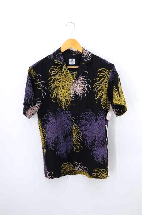 SASQUATCHfabrix.（サスクワァッチファブリックス） Black Fireworks Notched Collar Shirt メンズ トップス
