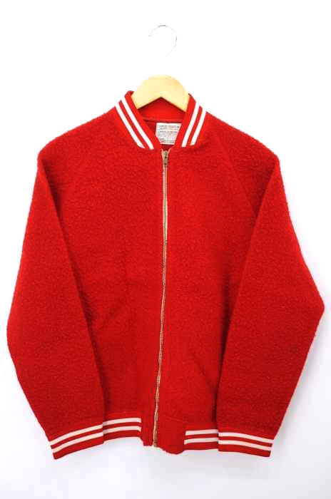 CHAMPION PRODUCTS USA（チャンピオン プロダクツ ユーエスエー） 60S プロダクトタグ バック刺繍 起毛ナイロンジップアップスタジャン メンズ アウター