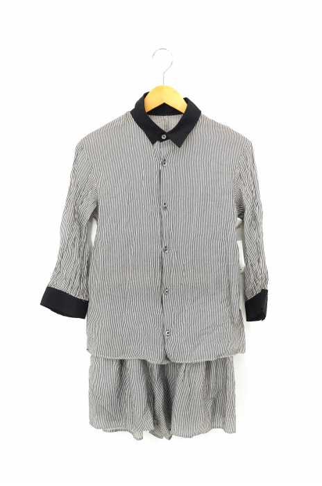 G.V.G.V. （ジーヴィジーヴィ） シルク混 ストライプ柄シャツ× ストライプショーツ セットアップ レディース セットアップ