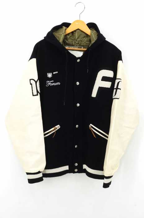 FORUM（） フード付きスタジャン 袖レザー メンズ アウター