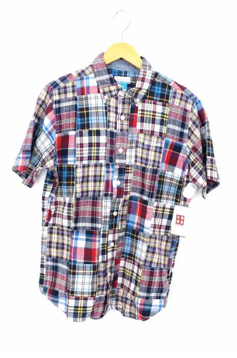 Columbia（コロンビア） チェック柄半袖パッチワークシャツ メンズ トップス