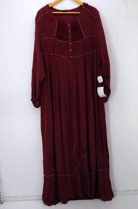 USED古着(ユーズドフルギ) AMEERA 刺繍装飾ギャザーマキシワンピース レディース ワンピース
