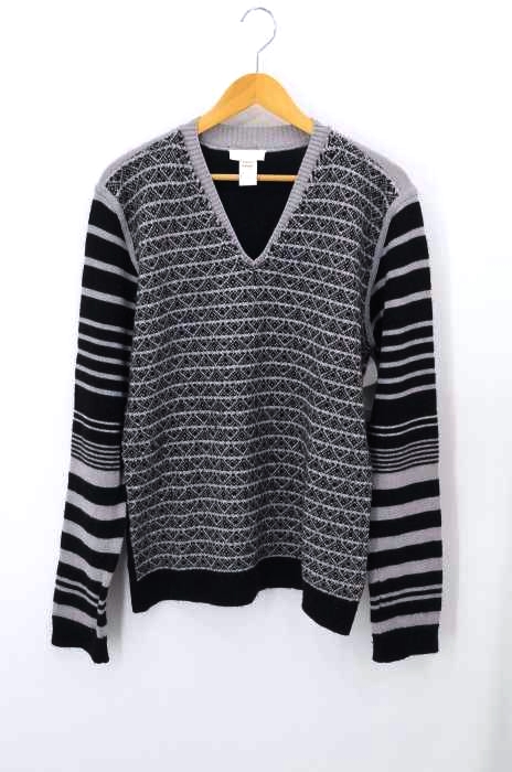 DIESEL（ディーゼル） アルパカ混総柄切替ニットセーター メンズ トップス