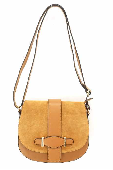 BORSE IN PELLE（） ITALY スエード切替ショルダーバッグ レディース バッグ