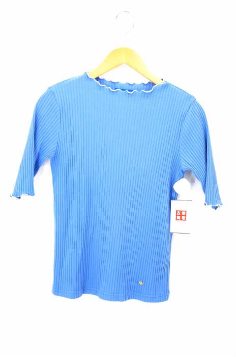 BLUE LABEL CRESTBRIDGE（ブルーレーベルクレストブリッジ） フリルネック　リブニット　カットカットソー レディース トップス