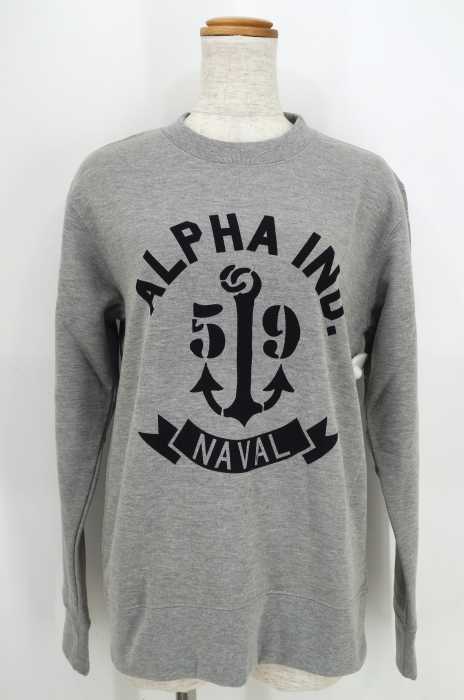 ALPHA INDUSTRIES (アルファインダストリーズ) USA製 プリントスウェットトップス レディース トップス