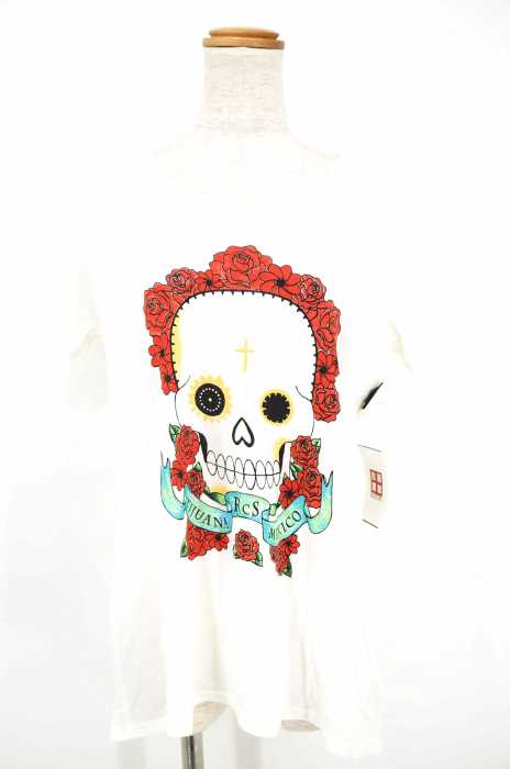 RODEO CROWNS (ロデオクラウンズ) スカルプリントTシャツ レディース トップス