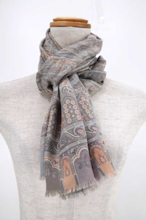 ETRO（エトロ） シルク混 総柄スカーフ メンズ ファッション雑貨