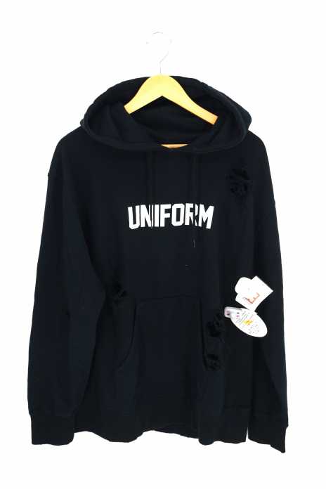 uniform experiment（ユニフォームエクスペリメント） DAMAGED PULL OVER SWEAT HOODY メンズ トップス