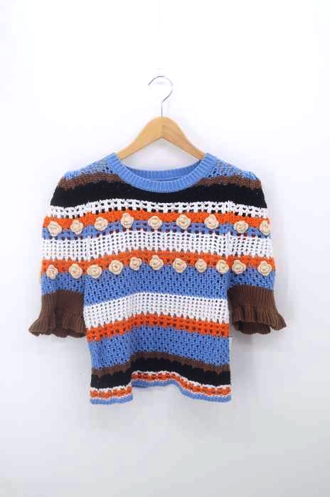 ZARA（ザラ） ランダムストライプローゲージニットトップス レディース トップス