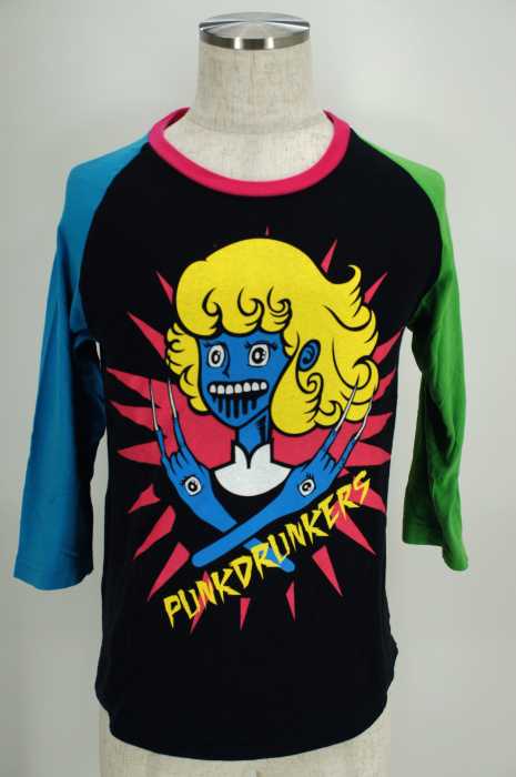 PUNK DRUNKERS (パンクドランカーズ) ラグランプリントカットソー レディース トップス