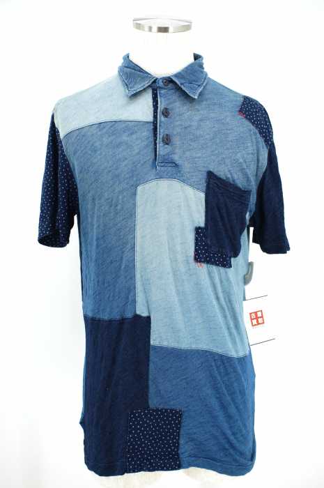 Polo by RALPH LAUREN （ポロバイラルフローレン） インディゴ パッチワーク ポロシャツ メンズ トップス