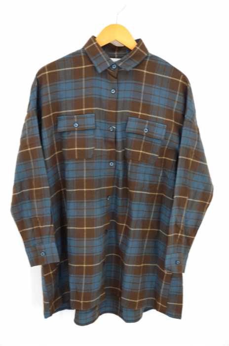 AZUL by moussy （アズールバイマウジー） ロングチェックシャツ レディース トップス