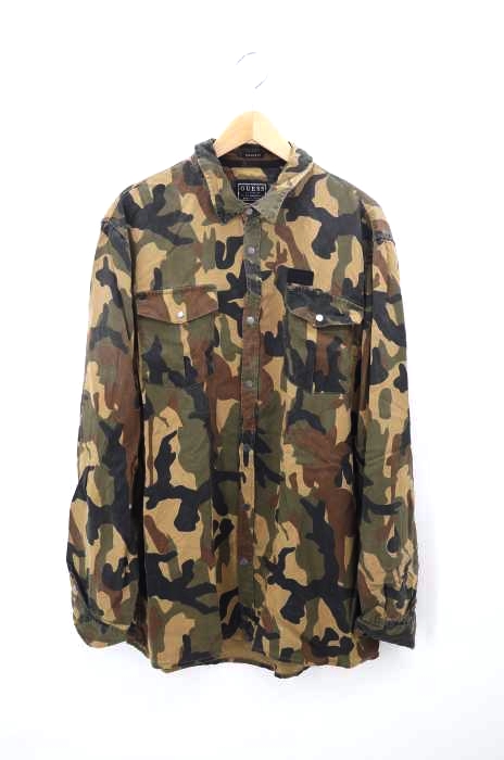 GUESS（ゲス） CAMOUFLAGE PRINT SHIRT メンズ トップス
