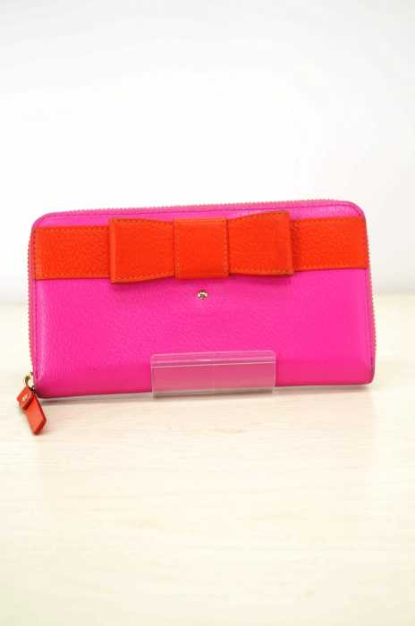 kate spade NEW YORK（ケイトスペードニューヨーク） ピッグスキン型押し レザーロングウォレット レディース 財布・ケース