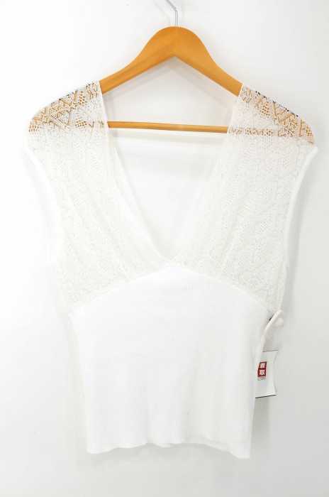 IENA LA BOUCLE(イエナラブークル) レース切替 ニット キャミソール レディース トップス