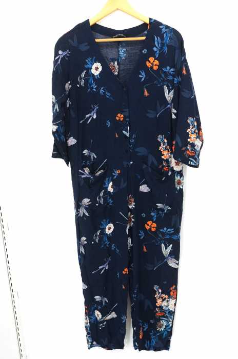 ZARA WOMAN （ザラ ウーマン） 花柄シャツコンビネゾン レディース オールインワン