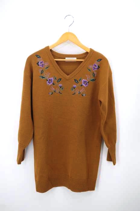 Avan Lily（アヴァンリリィ） フラワー刺繍ニットOP レディース ワンピース