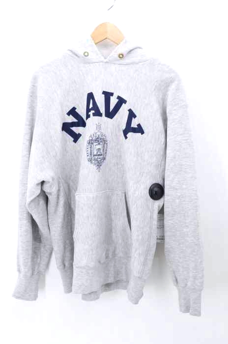 Champion（チャンピオン） 80S USA製 トリコタグ後期 REVERSE WEAVE U.S.NAVY  ラバープリントプルオーバーパーカ メンズ トップス
