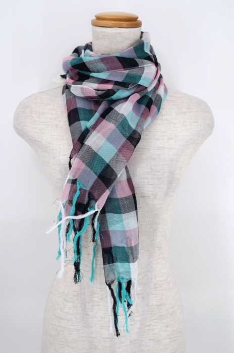 me ISSEY MIYAKE（ミー イッセイミヤケ） BLOCK CHECK STOLE レディース ファッション雑貨