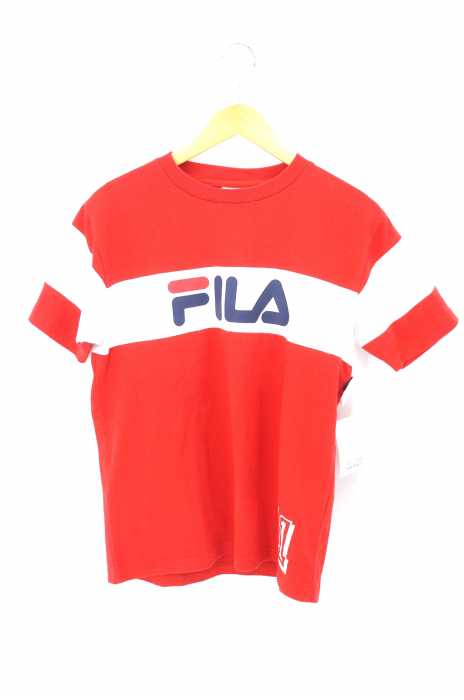FILA (フィラ) ロゴプリント バイカラーTシャツ レディース トップス