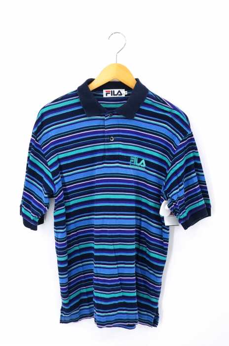 FILA （フィラ） ボーダー柄ポロシャツ メンズ トップス