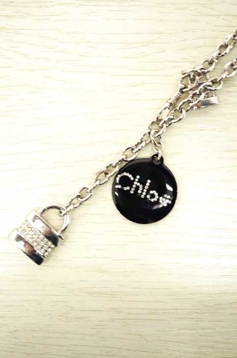 Chloe （クロエ） ラインストーンネックレス　南京錠 レディース アクセサリー