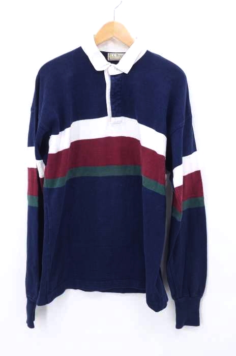 L.L.Bean(エルエルビーン) 80S USA製 マルチボーダー長袖ラガーシャツ メンズ トップス
