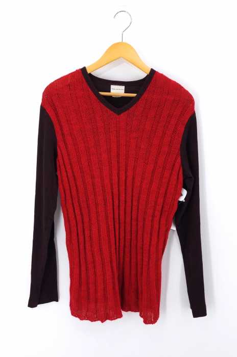 DRIES VAN NOTEN（ドリスヴァンノッテン） Vネック切替ニット メンズ トップス