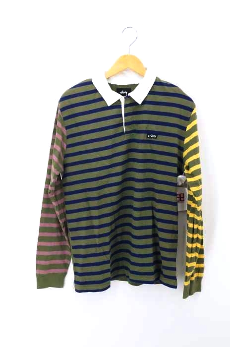 Stussy（ステューシー） クレイジーパターンボーダーロングスリーブポロシャツ メンズ トップス