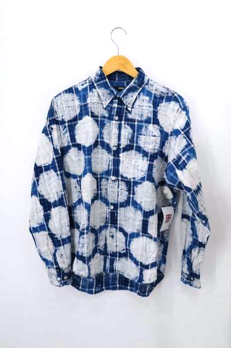BEAMS（ビームス） ペンキ加工 チェック柄BDシャツ メンズ トップス