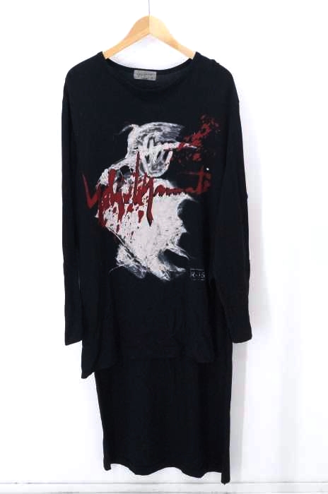 Yohji Yamamoto POUR HOMME（ヨウジヤマモトプールオム） 天竺抜染 侍プリント ロングtシャツ メンズ トップス