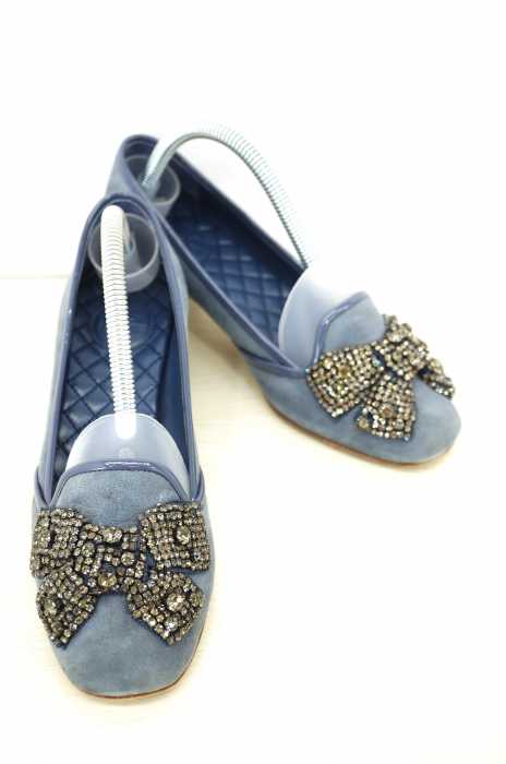 TORY BURCH(トリーバーチ) ビジュー リボンモチーフ ラウンドトュ レディース シューズ