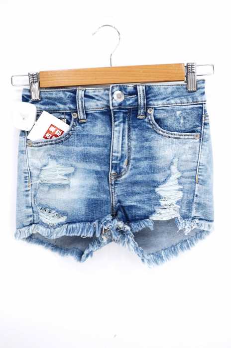 AMERICAN EAGLE OUTFITTERS (アメリカンイーグルアウトフィッターズ) HI-RISE SHORTIE ダメージ加工カットオフデニムショーツ レディース パンツ