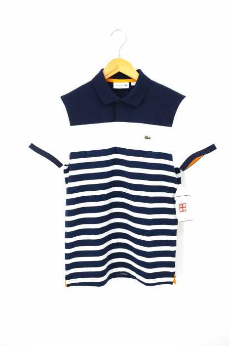 LACOSTE (ラコステ) メランジ ストライプ 半袖ポロシャツ メンズ トップス