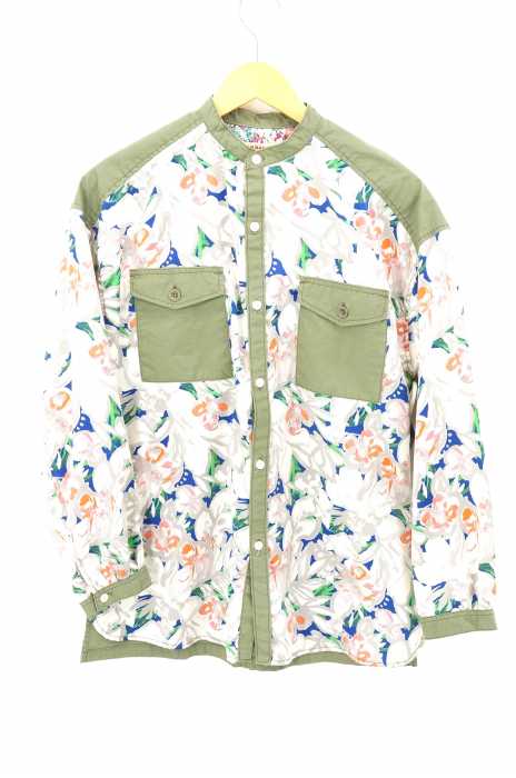 JEAN NASSAUS（ジーンナッソーズ） 花柄切替バンドカラーシャツ メンズ トップス